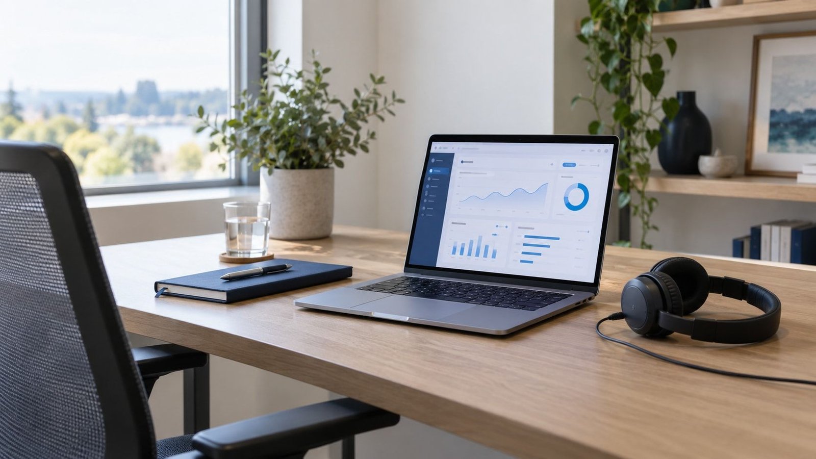 A laptop and headset ready for a remote support session